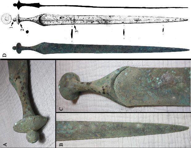 Найденный в Испании бронзовый меч возрастом более 2800 лет оказался парадным